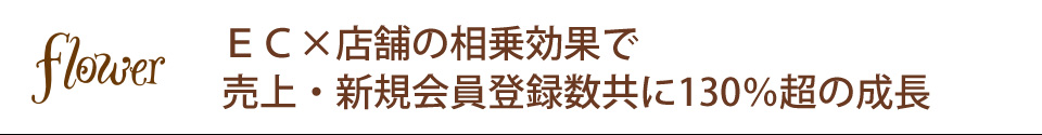 EC×店舗の相乗効果で売上・新規会員登録数ともに130%超の成長