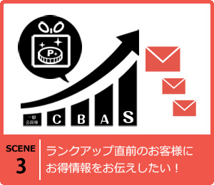 ランクアップ直前のお客様にお得情報をお伝えしたい！